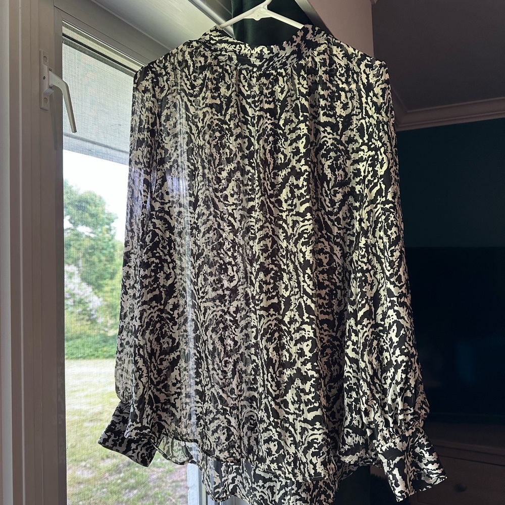 H&M Monochrome Animal Print Blouse